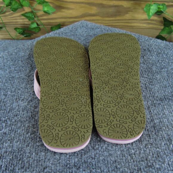 UGG Women's Kayla Flip Flop Pink Leather Sz 9 Medium Used 2025 - Picture 5 of 6